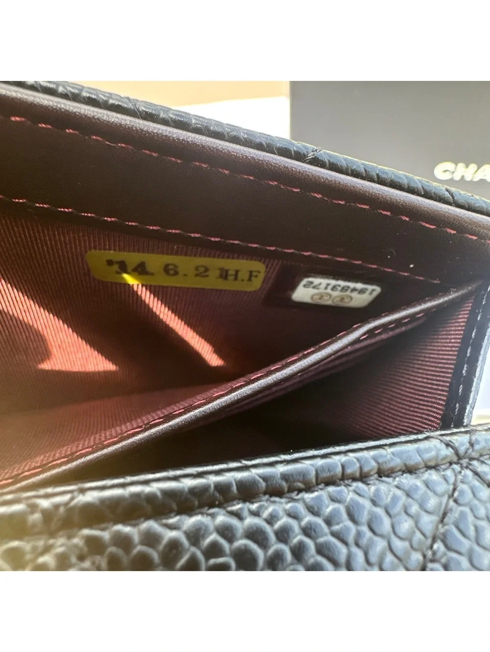 Chanel 2014 Black Caviar Quilted CC Long Flap Wallet Box